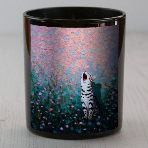 Yawning kitty - scented candle by DejaReve
