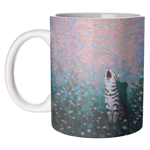 Yawning kitty - unique mug by DejaReve