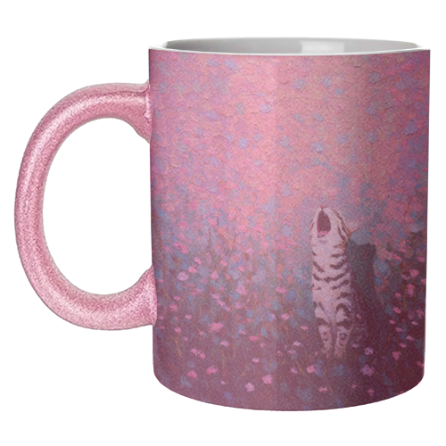 Yawning kitty - unique mug by DejaReve