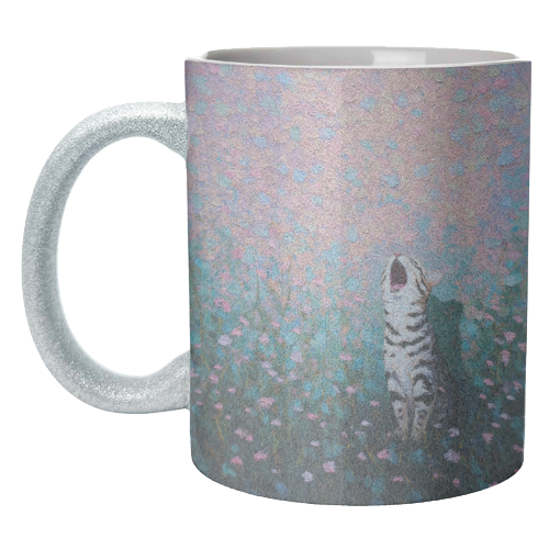 Yawning kitty - unique mug by DejaReve