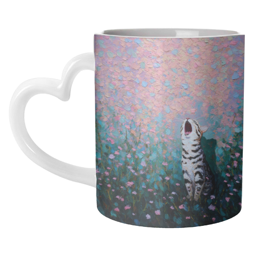 Yawning kitty - unique mug by DejaReve