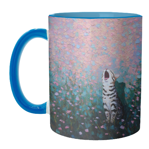 Yawning kitty - unique mug by DejaReve