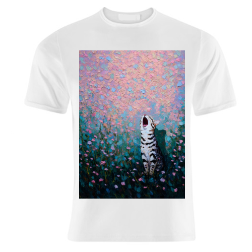 Yawning kitty - unique t shirt by DejaReve