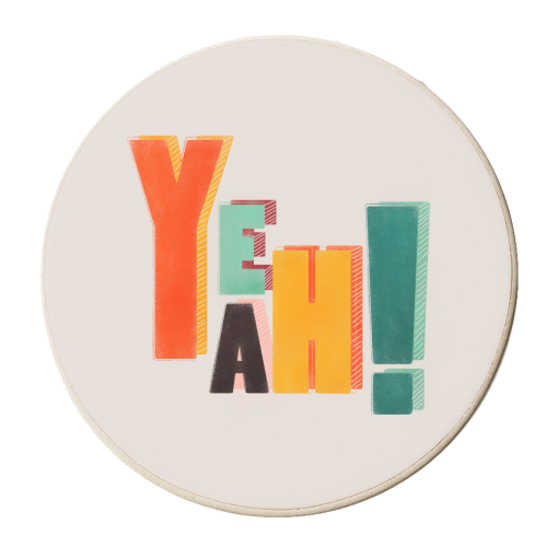 YEAH! COLORFUL TYPE - personalised beer coaster by Ania Wieclaw