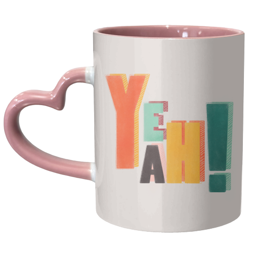 YEAH! COLORFUL TYPE - unique mug by Ania Wieclaw