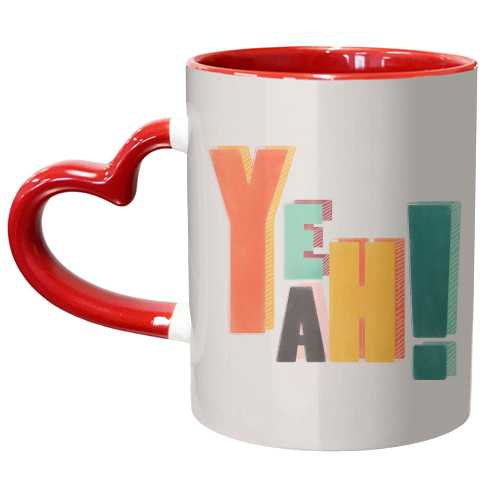 YEAH! COLORFUL TYPE - unique mug by Ania Wieclaw