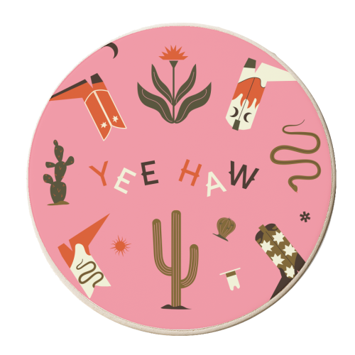 Yee Haw - personalised beer coaster by Tea Filipi