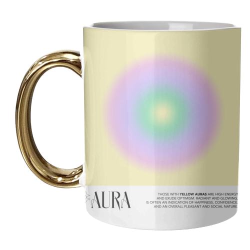 yellow aura poster - unique mug by Move Studio