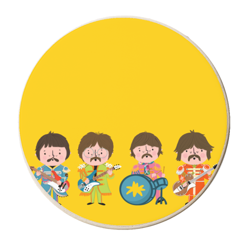 YELLOW BEATLES - personalised beer coaster by Nichola Cowdery