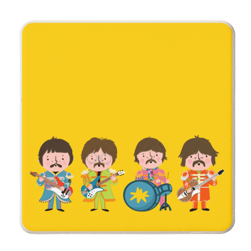 YELLOW BEATLES - personalised beer coaster by Nichola Cowdery