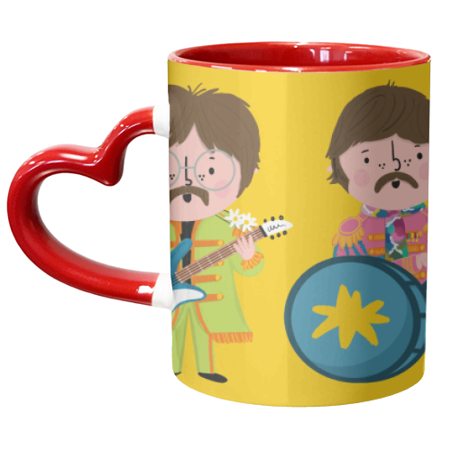 YELLOW BEATLES - unique mug by Nichola Cowdery