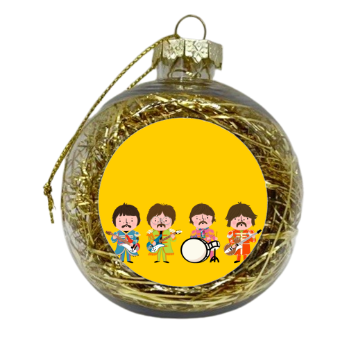 YELLOW BEATLES - xmas bauble by Nichola Cowdery