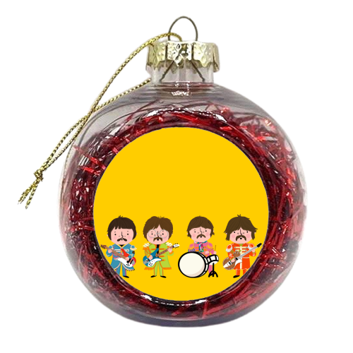 YELLOW BEATLES - xmas bauble by Nichola Cowdery