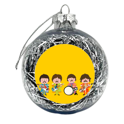 YELLOW BEATLES - xmas bauble by Nichola Cowdery