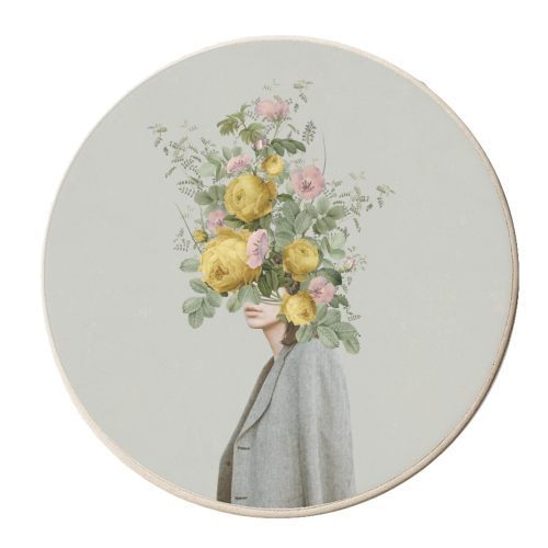 Yellow bouquet - personalised beer coaster by Frida Floral Studio