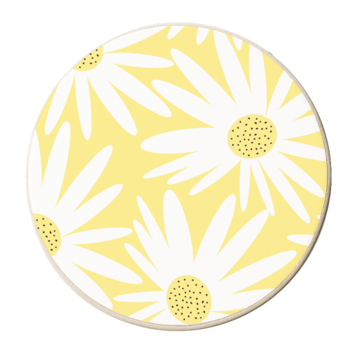 Yellow Flower Glam #2 #floral #decor #art - personalised beer coaster by Anita Bella Jantz