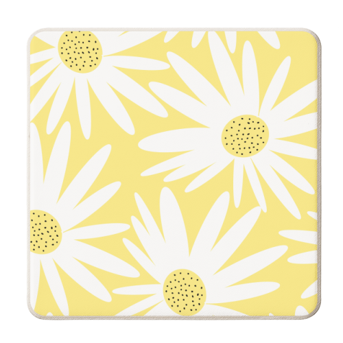 Yellow Flower Glam #2 #floral #decor #art - personalised beer coaster by Anita Bella Jantz