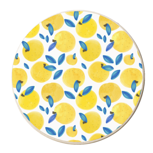 Yellow Fruit - personalised beer coaster by Uma Prabhakar Gokhale