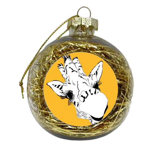 Yellow giraffe - xmas bauble by Casey Rogers
