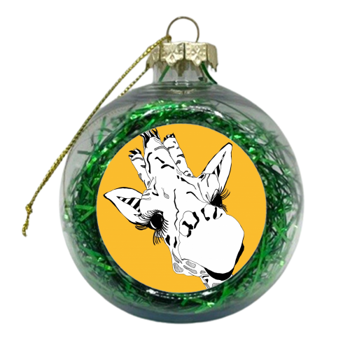 Yellow giraffe - xmas bauble by Casey Rogers