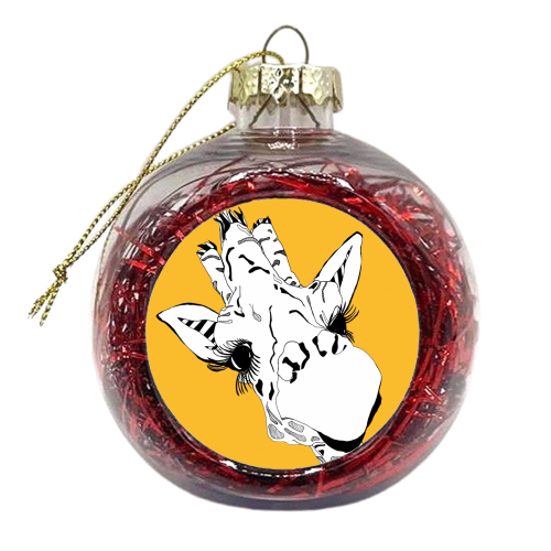Yellow giraffe - xmas bauble by Casey Rogers