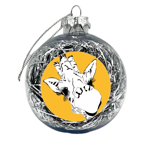 Yellow giraffe - xmas bauble by Casey Rogers