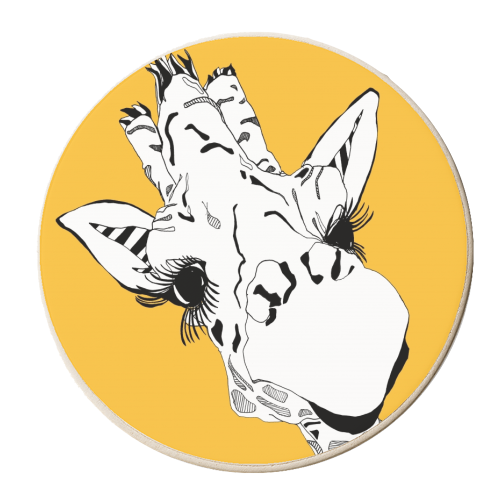 Yellow giraffe - personalised beer coaster by Casey Rogers