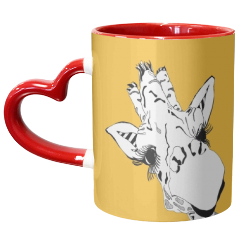 Yellow giraffe - unique mug by Casey Rogers
