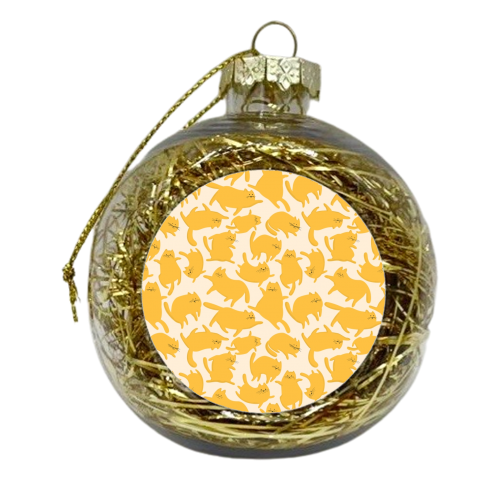 Yellow kittens - xmas bauble by Ania Wieclaw