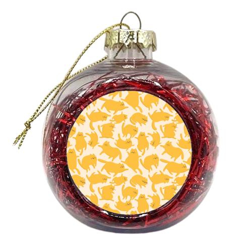 Yellow kittens - xmas bauble by Ania Wieclaw