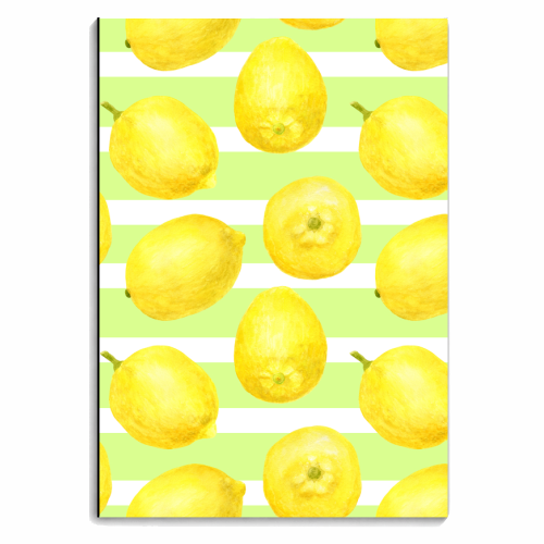 yellow lemons watercolor pattern - personalised A4, A5, A6 notebook by haris kavalla