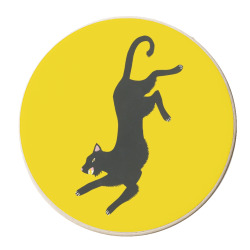 Yellow Panther - personalised beer coaster by Yazmin Brooks