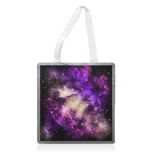 Yellow Pink Purple Galaxy Nebula Dream #1 #decor #art - printed tote bag by Anita Bella Jantz