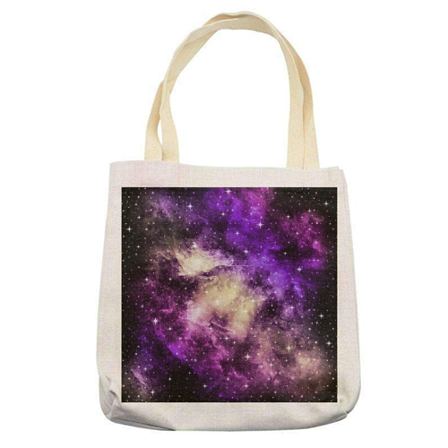 Yellow Pink Purple Galaxy Nebula Dream #1 #decor #art - printed tote bag by Anita Bella Jantz