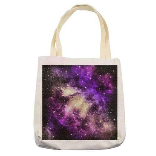 Yellow Pink Purple Galaxy Nebula Dream #1 #decor #art - printed canvas tote bag by Anita Bella Jantz