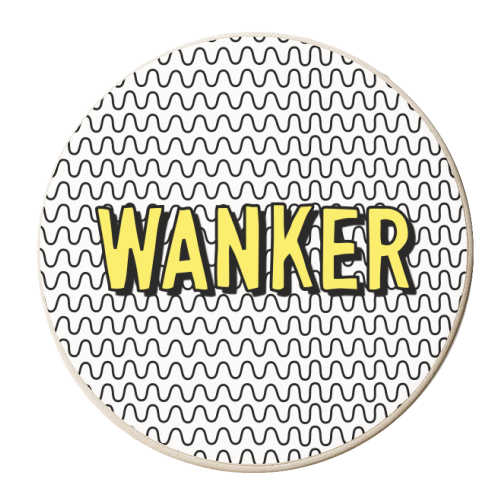Yellow Wanker - personalised beer coaster by Adam Regester