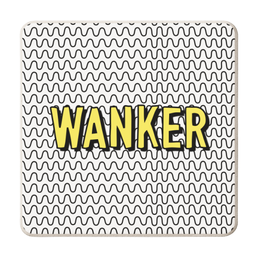 Yellow Wanker - personalised beer coaster by Adam Regester