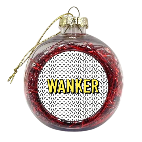 Yellow Wanker - xmas bauble by Adam Regester