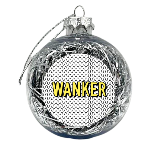 Yellow Wanker - xmas bauble by Adam Regester