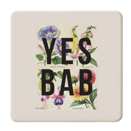 Yes Bab - personalised beer coaster by The 13 Prints