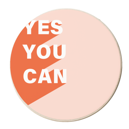 Yes You Can | Inspirational Quote | Positivity - personalised beer coaster by The Grafix Cat