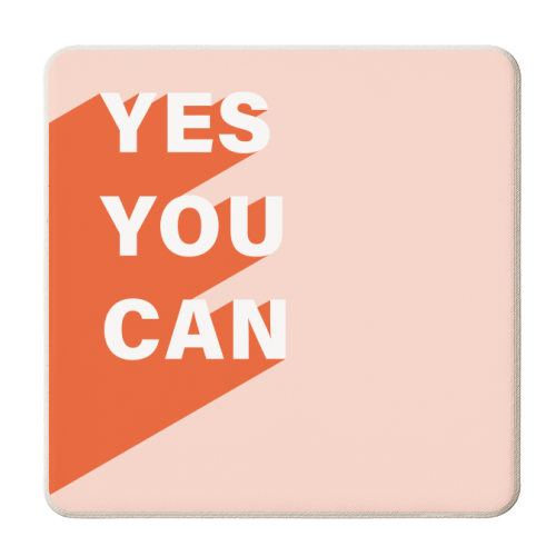 Yes You Can | Inspirational Quote | Positivity - personalised beer coaster by The Grafix Cat