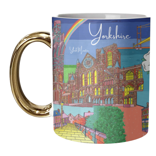Yorkshire in Bright Colours - unique mug by Julie Littler