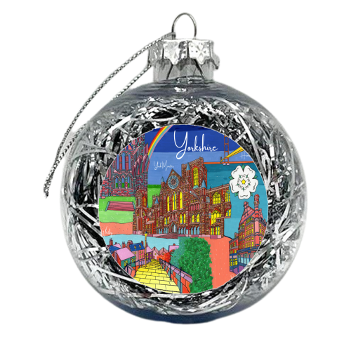 Yorkshire in Bright Colours - xmas bauble by Julie Littler