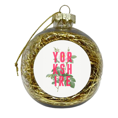 Yorkshire White Rose - xmas bauble by The 13 Prints