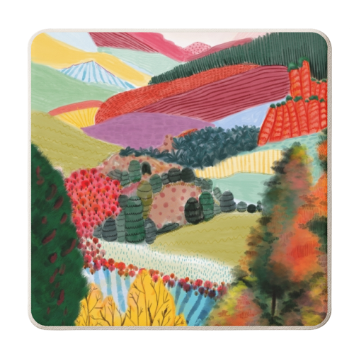 Yosemite Park Painting - personalised beer coaster by Yaz Raja