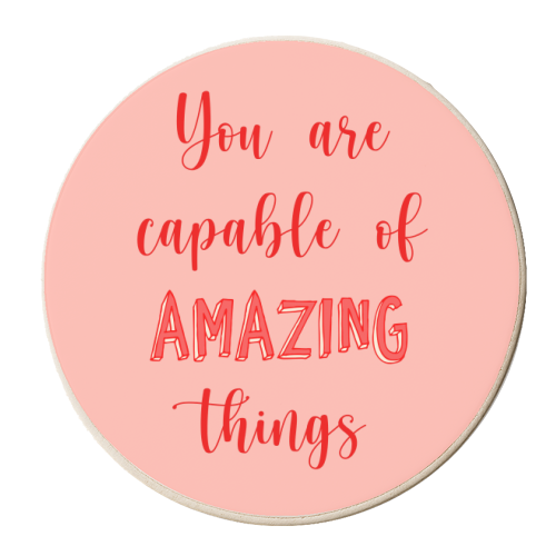 You Are Capable Of Amazing Things - personalised beer coaster by Lisa Wardle