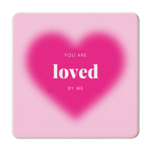 You Are Loved By Me - personalised beer coaster by Lilly Rose