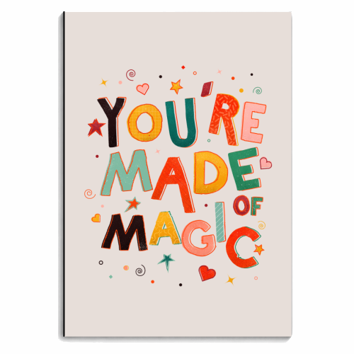 You Are Made Of Magic - colorful letters - personalised A4, A5, A6 notebook by Ania Wieclaw