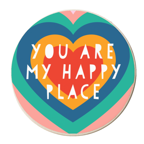 You Are  My Happy Place - personalised beer coaster by Adam Regester